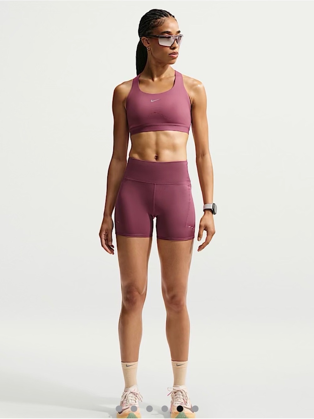 NWT Bundle of Nike Women's Swift Sports Bra (Pink) + Swift Shorts (Black)